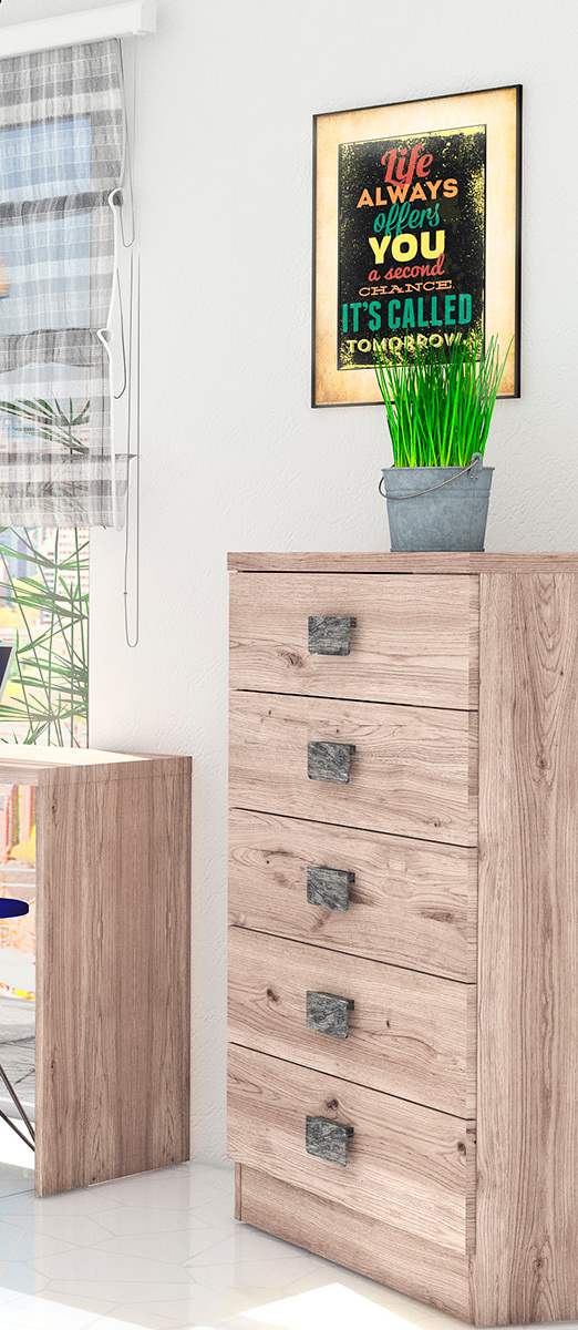 Sinfonier de 5 cajones roble Rapimueble