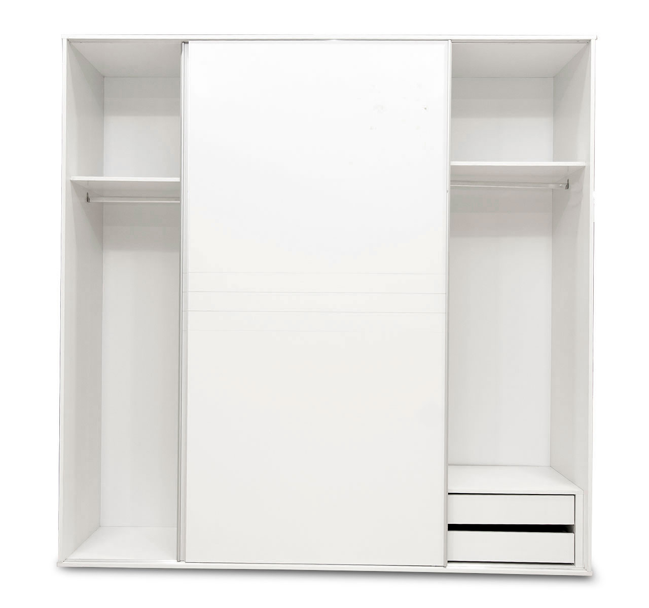 Armario 2 puertas corredera blanco mate con cajonera Rapimueble