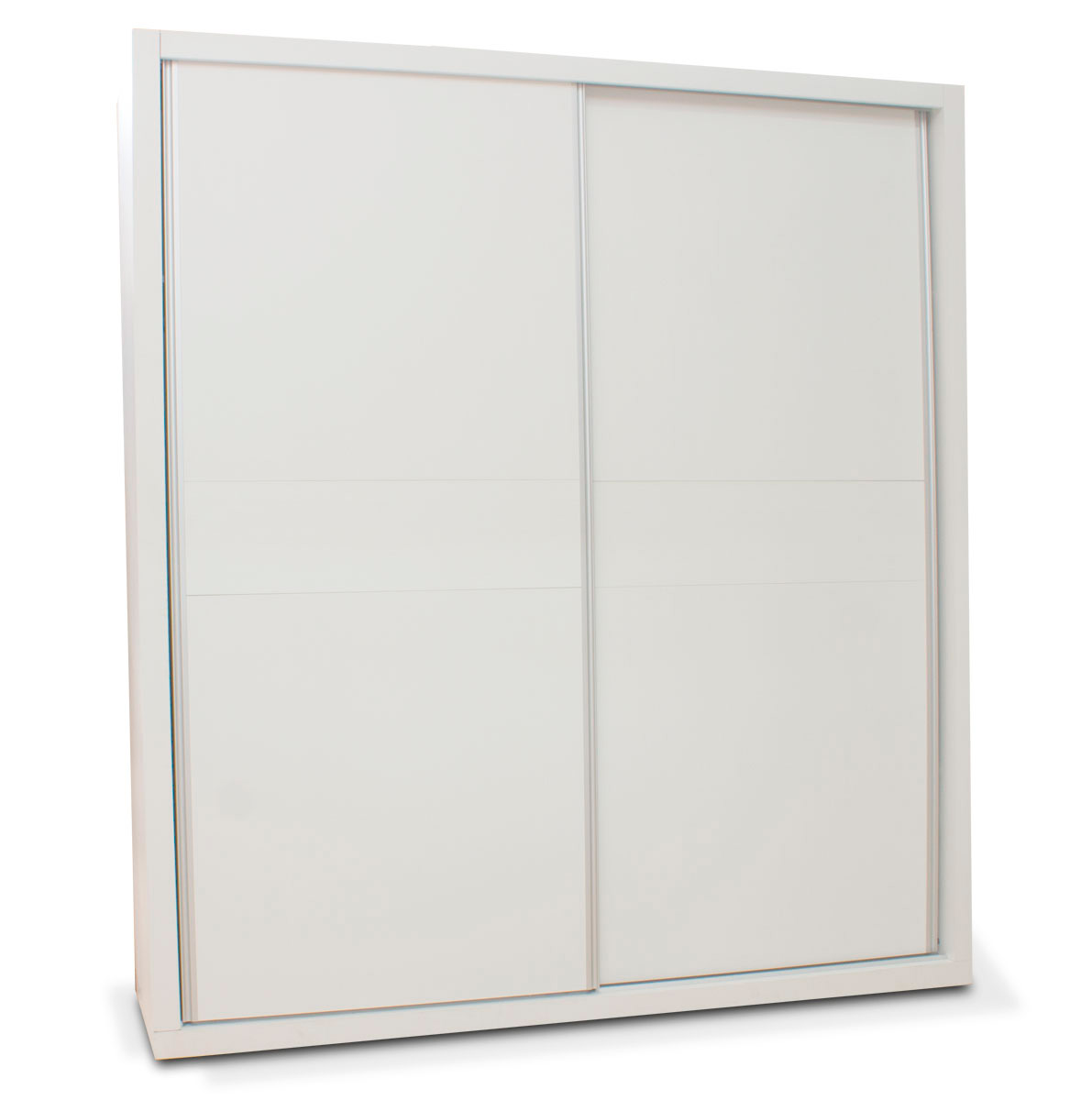 Armario 2 puertas correderas con cajonera en blanco poro Rapimueble