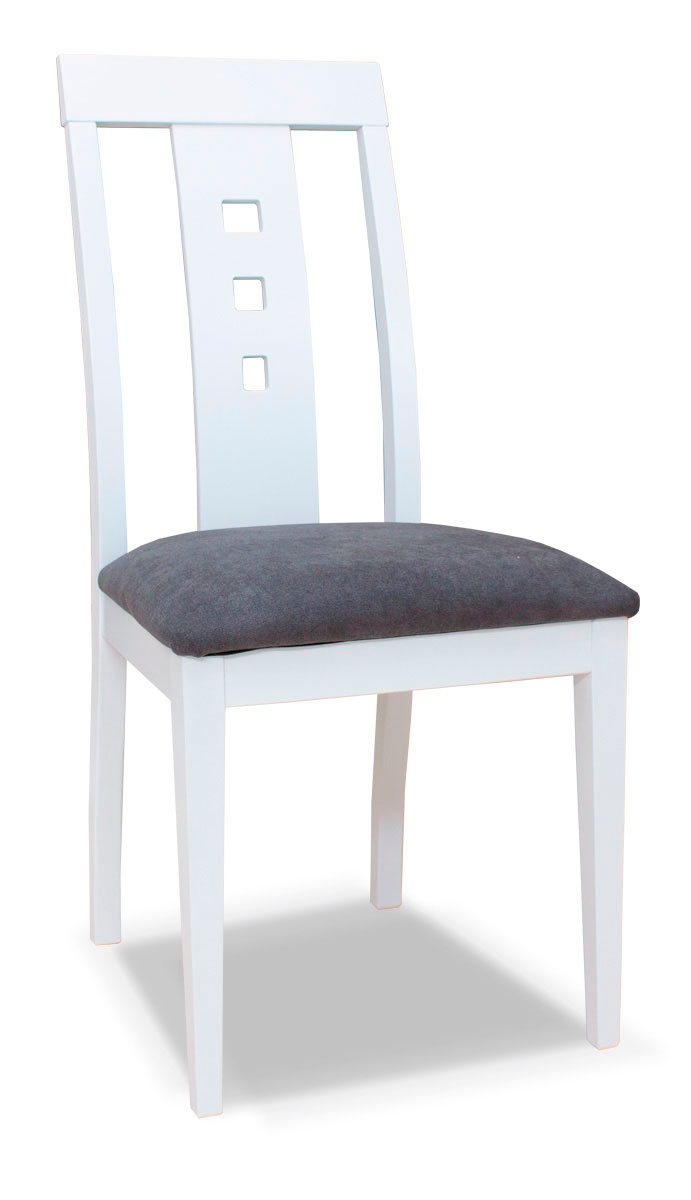 Silla blanca con tapizado en gris Rapimueble