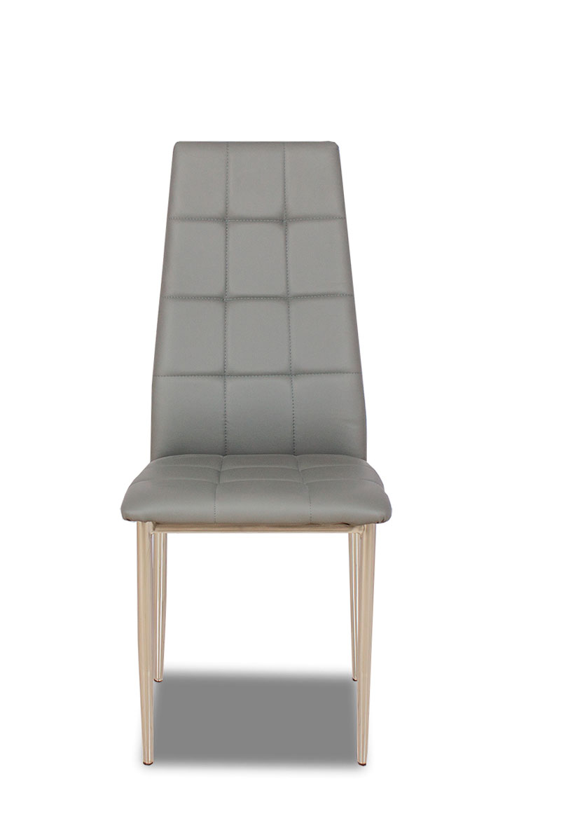 Silla en color gris, con patas cromadas Rapimueble