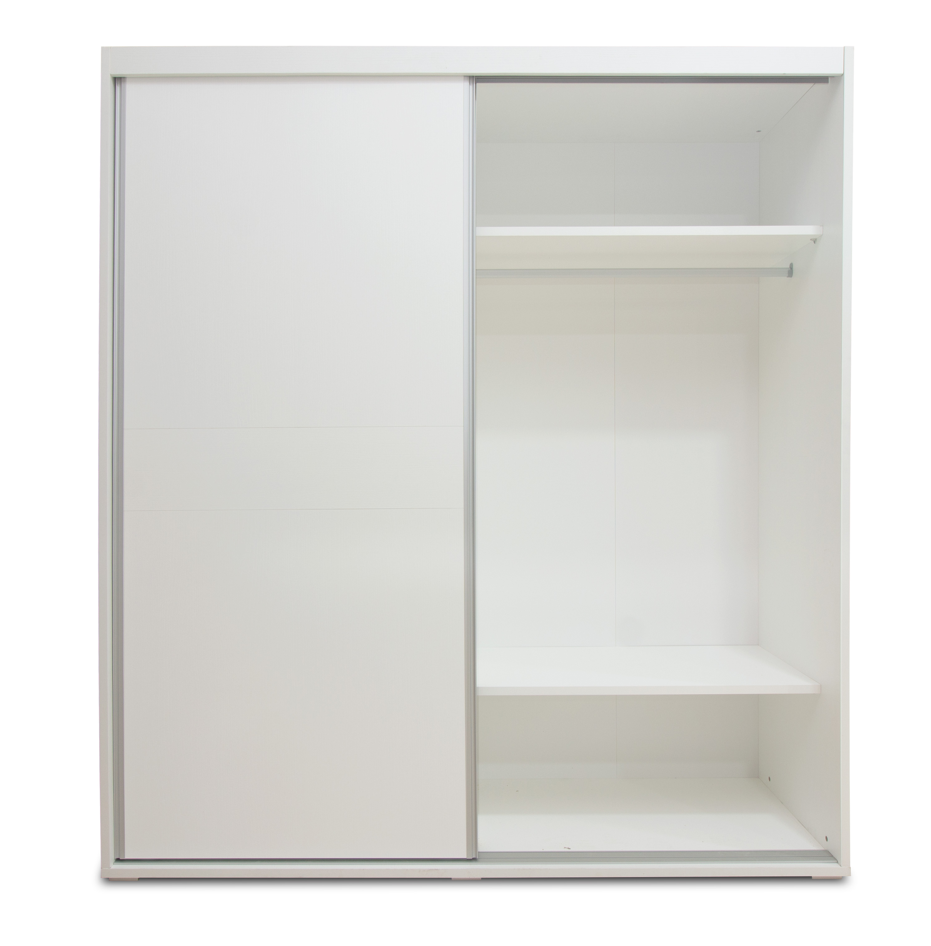 Armario puertas correderas con cajonera en blanco poro Rapimueble