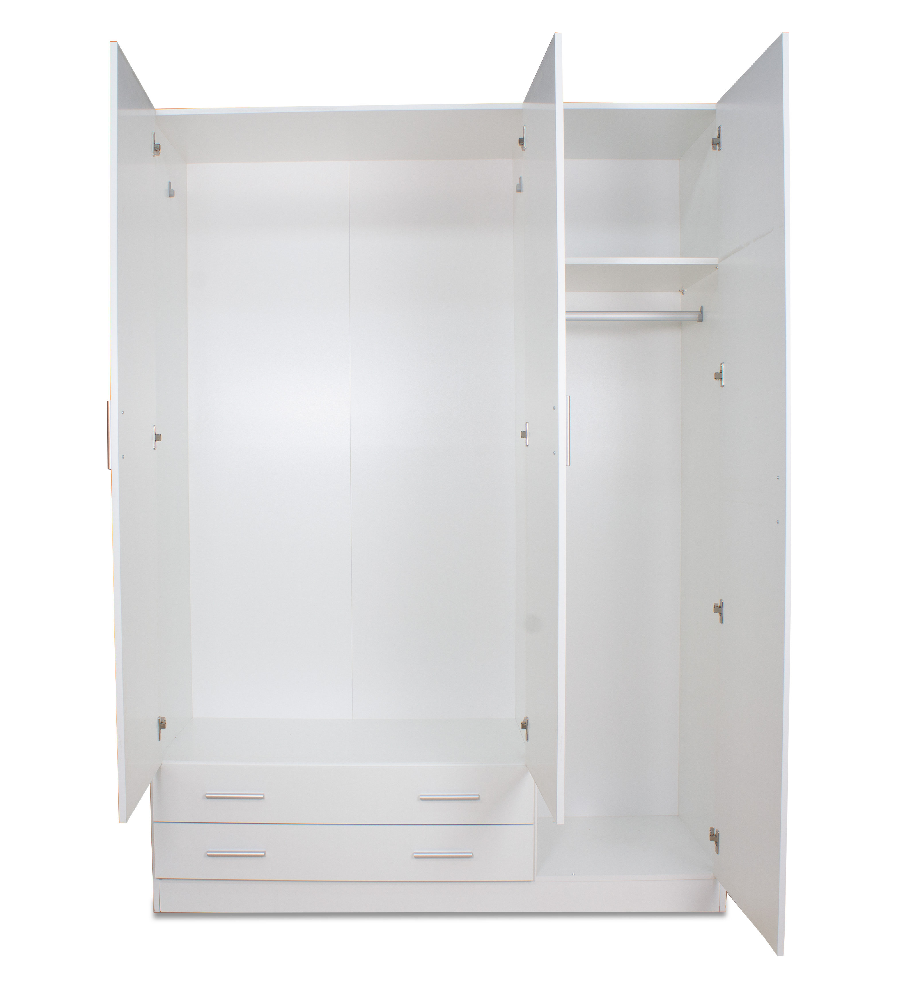 Armario de 3 puertas y 2 cajones en blanco Rapimueble