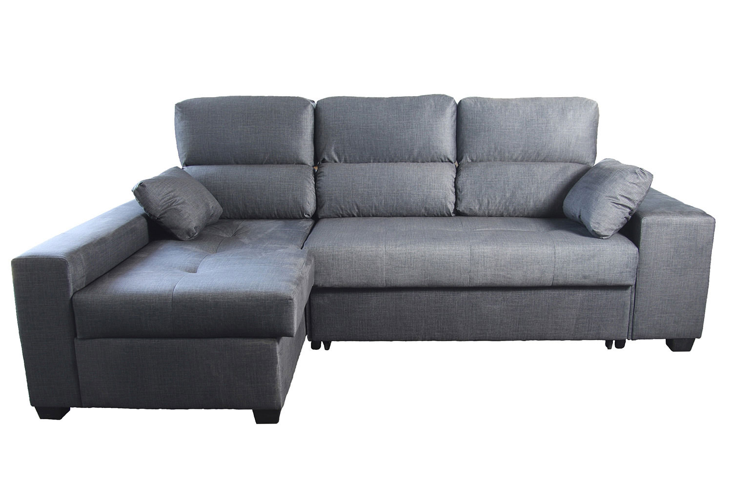 Sofá de 3 plazas con chaiselongue izquierdo + cama en el lado derecho