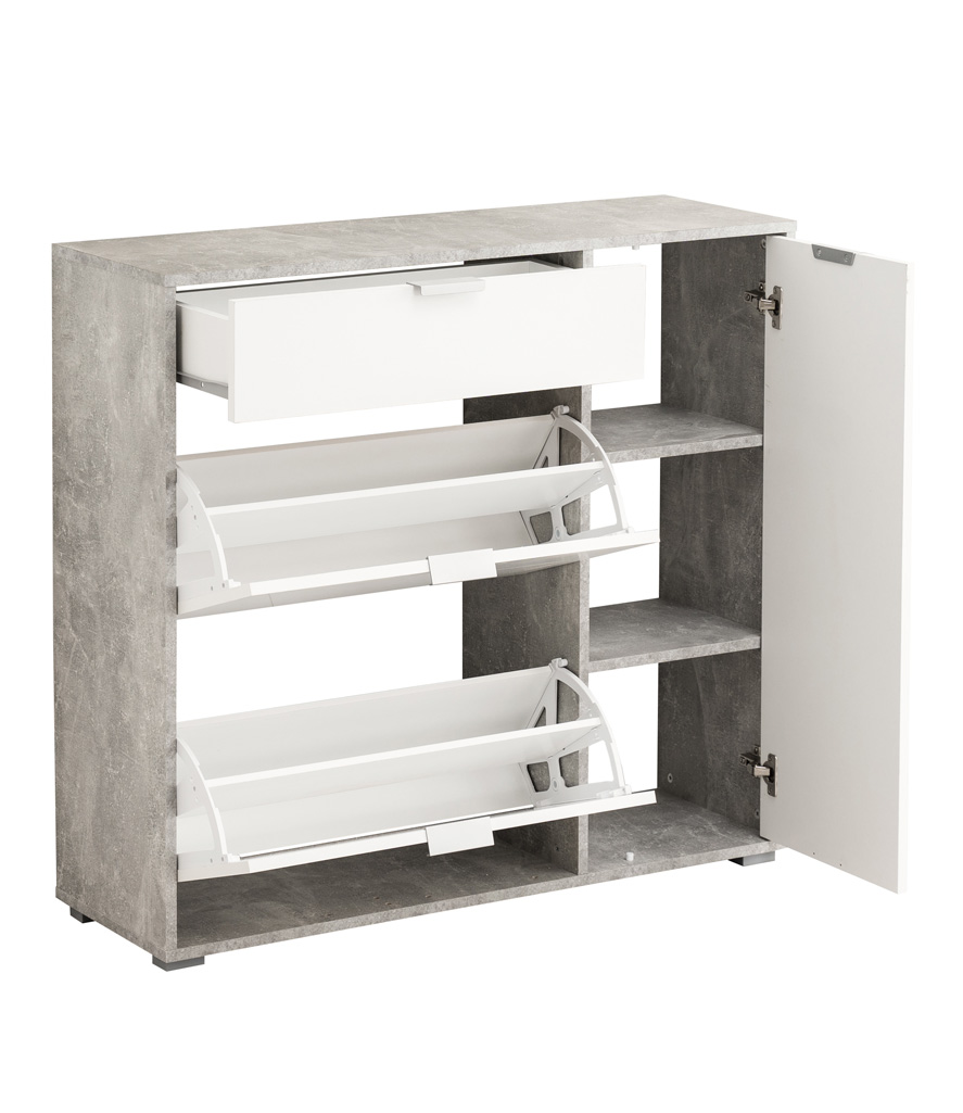 Zapatero en color gris y blanco | Rapimueble