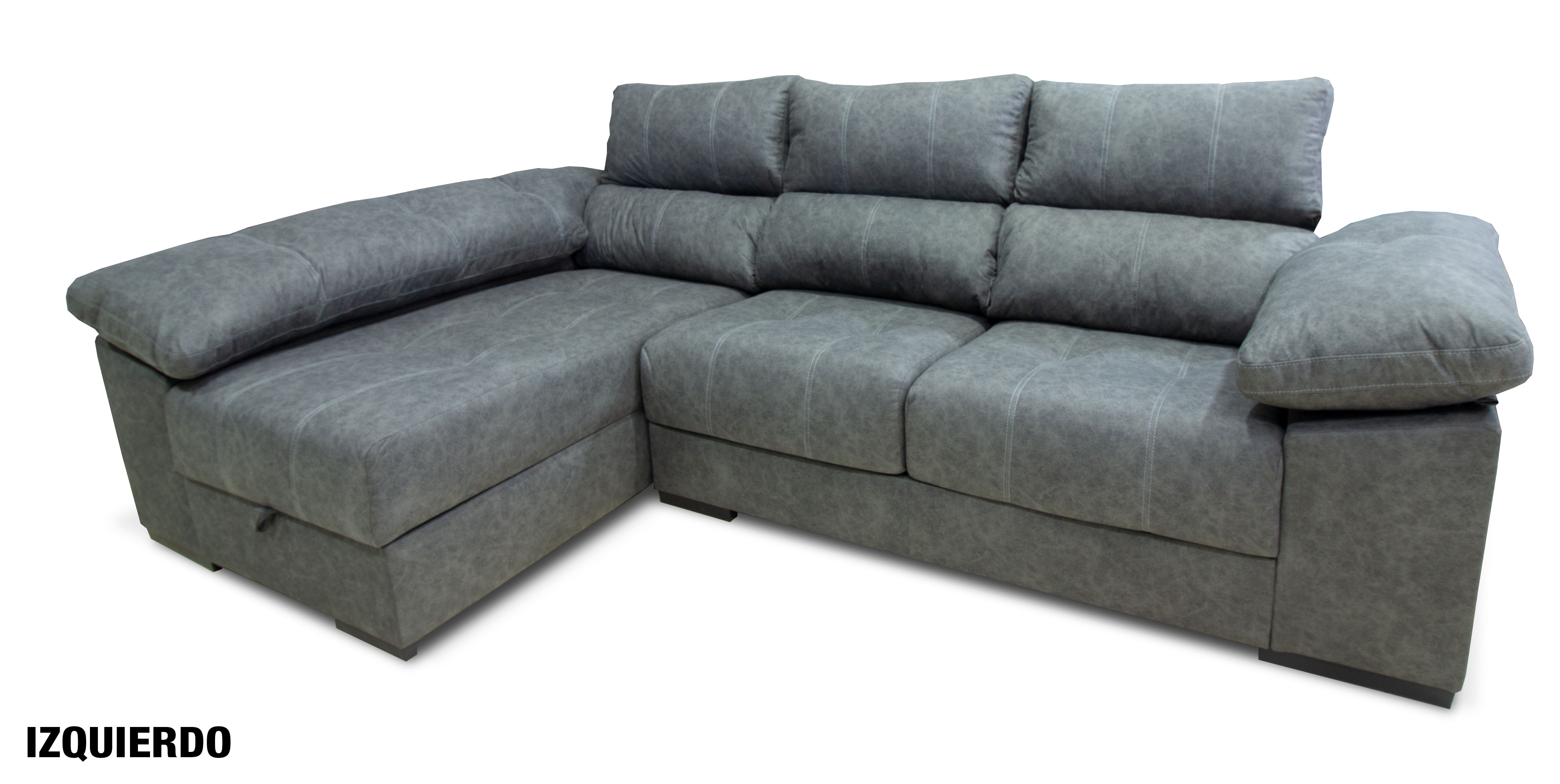 Sofá 3 plazas con chaiselongue en color gris Rapimueble