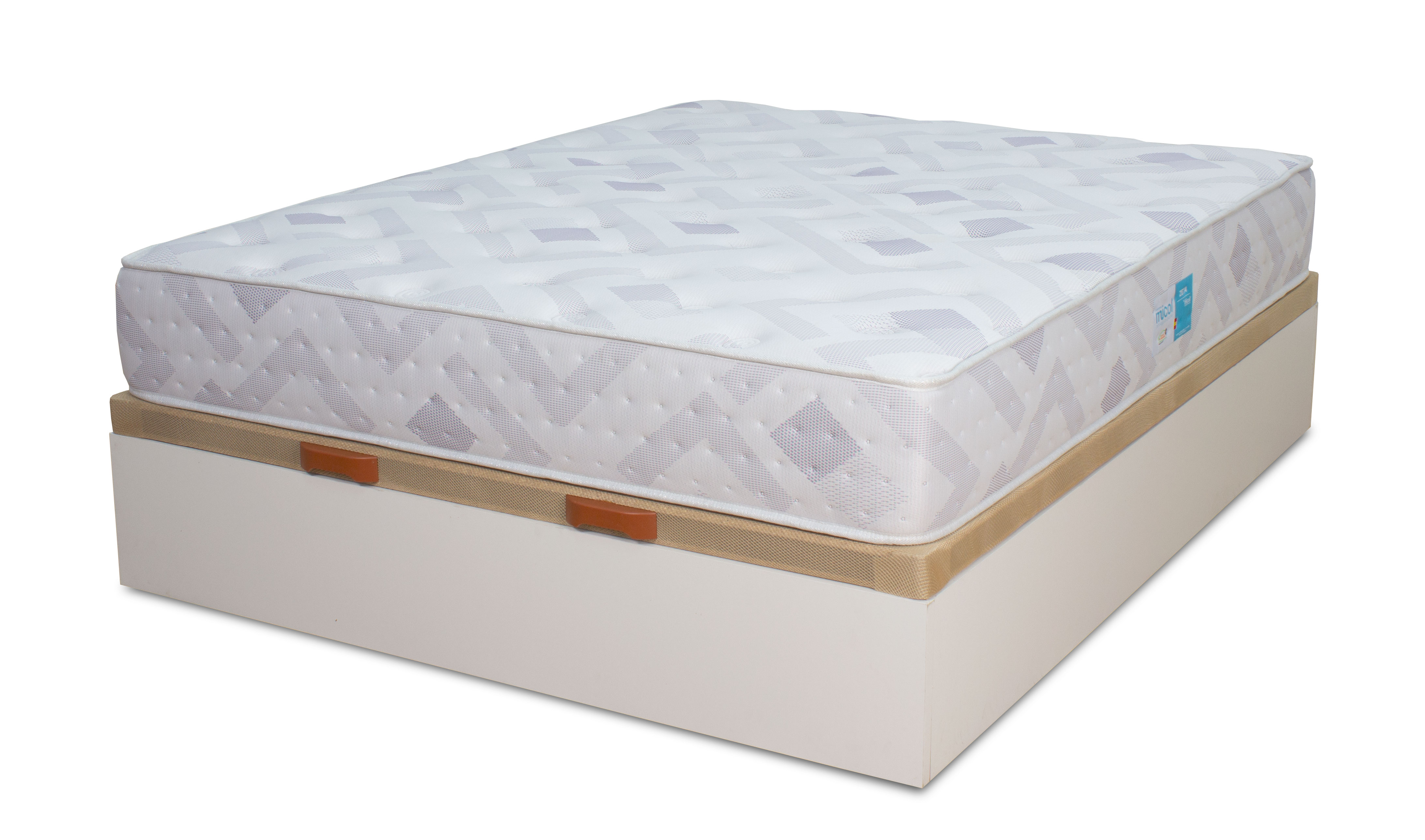 Canapé Abatible Blanco Con Colchón Viscoelástico Memory Fresh 3D, Medidas 105x190 Cm, Incluye Cajón