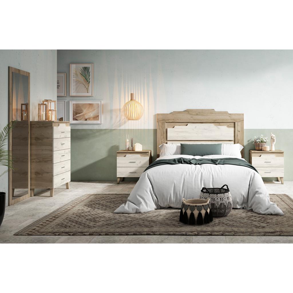 dormitorio matrimonio roble claro roble oscuro
