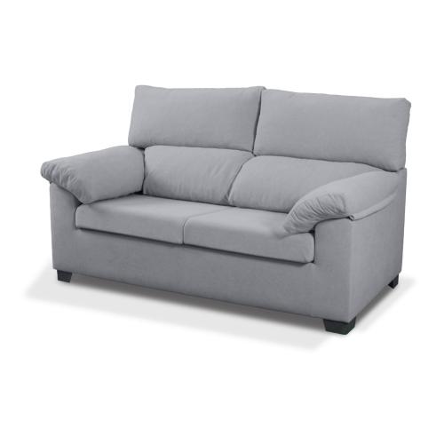 sofa 3 + 2 plazas en gris cabezal reclinable