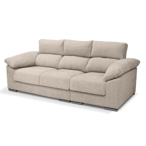 sofa 3 plazas en gris reclinable extraible