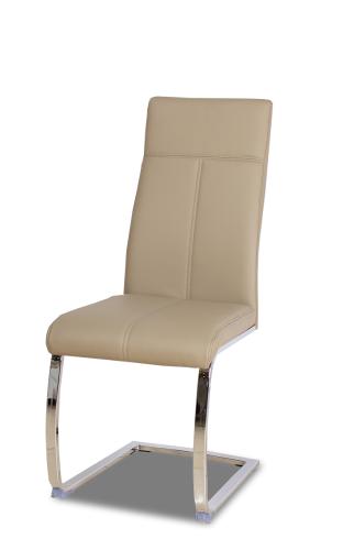 sillas muebles salon ecopiel en color camel moderno