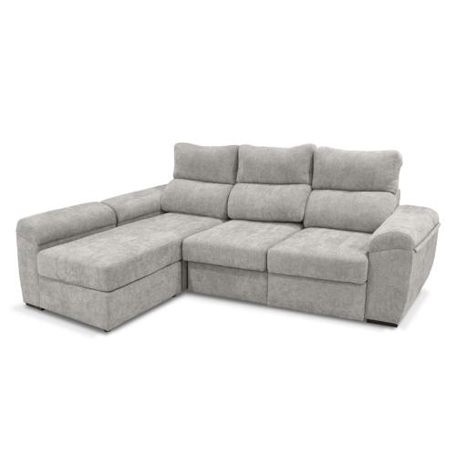 sofa chaiselongue 3 plazas beige gris tierra