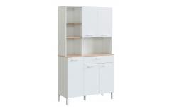 mueble alto vitrina cocina blanco mate y roble muebles baratos