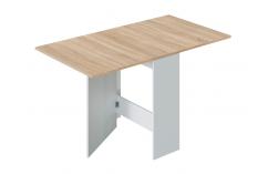 mesa de comedor auxiliar en blanco artik y roble canadian