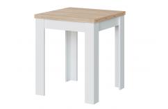 mesa auxiliar extensible comedor blanco mate y roble canadian