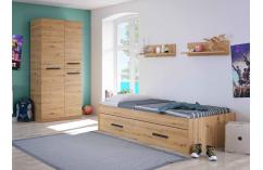 dormitorio juvenil cama nido 90x190 roble con cajon