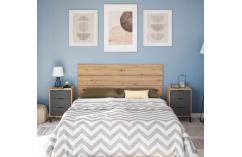 dormitorio matrimonio en roble y gris antracita moderno