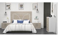 dormitorio matrimonio blanco y roble moderno muebles baratos