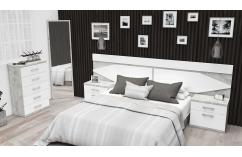 Dormitorio de matrimonio en gris y cemento