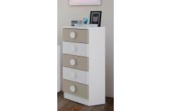 sinfonier comodas blanco y beige dormitorio completo