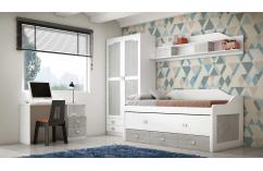 dormitorio en gris blanco poro moderno elegante