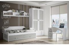 dormitorio en gris blanco poro moderno elegante