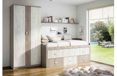dormitori jvenil completo armario cama roble claro muebles baratos