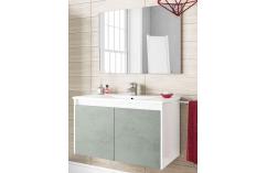 mueble baño espejo blanco brillo cemento muebles baratos