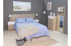 dormitorio matrimonio color roble cambrian mesitas sinfonier espejo