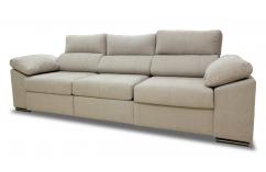 sofá-cama cómodo en color gris tierra asientos deslizantes