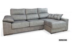 sofa chaiselongue en gris cemento cojines decorativos