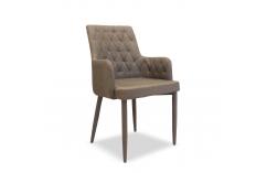 sillas mueble de sala tapizada en ecopiel marrón