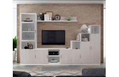 mueble salon composición blanco y gris moderno