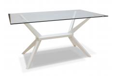 mesa de comedor blanca con cristal muebles baratos