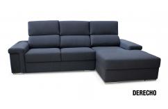 chaiselongue 3 plazas cabezal reclinable gris oscuro