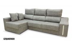 sofa chaiselongue arcón gris asientos deslizantes reclinable