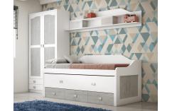 dormitorio juvenil blanco y gris pozzolana moderno
