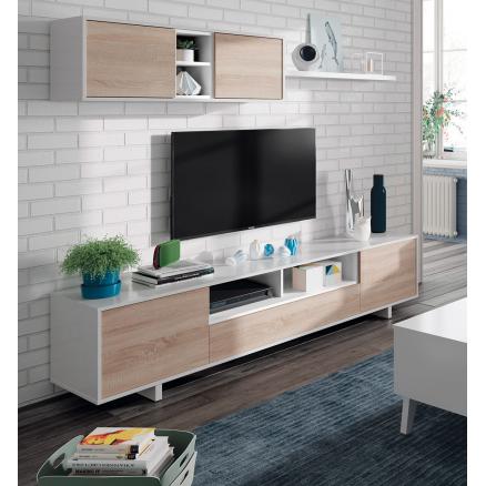 muebles salon salones modernos blanco roble apilable