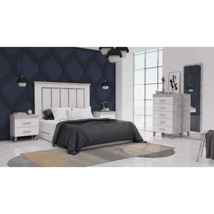 Dormitorio matrimonio blanco Artik y cemento - Fanmuebles