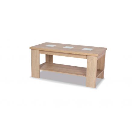 mesa de centro elevable en roble cambrian y blanco