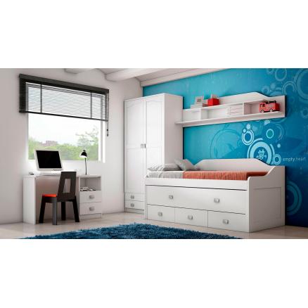 Dormitorio juvenil con compacta en color Rapimueble