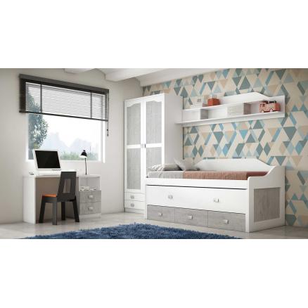dormitorio en gris blanco poro moderno elegante