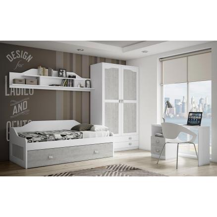 dormitorio en gris blanco poro moderno elegante