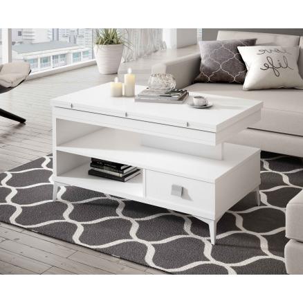mesa centro elevable blanco poro moderna muebles baratos