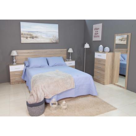 dormitorio matrimonio color roble cambrian mesitas sinfonier espejo