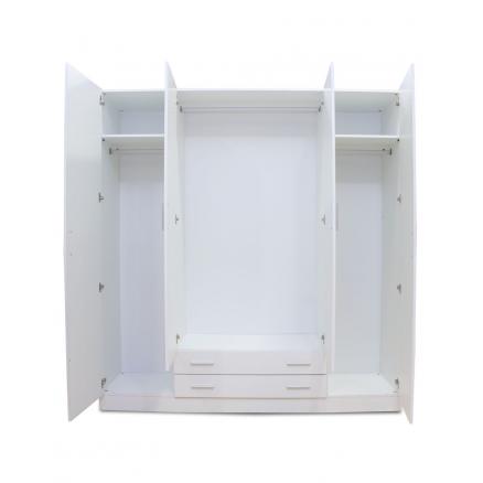 Armario de 4 puertas y 2 cajones en color blanco | Rapimueble