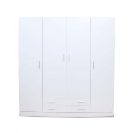 Tienda Perseo mordaz Armario de 4 puertas y 2 cajones en color blanco | Rapimueble
