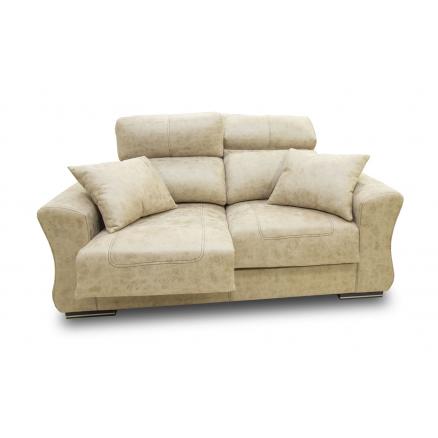 Conjunto sofá 3 +2 plazas en color beige piedra, mod. Florida | Rapimueble
