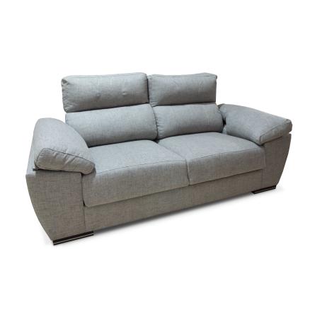 sofa 3 plazas en color gris descanso asiento extraibles