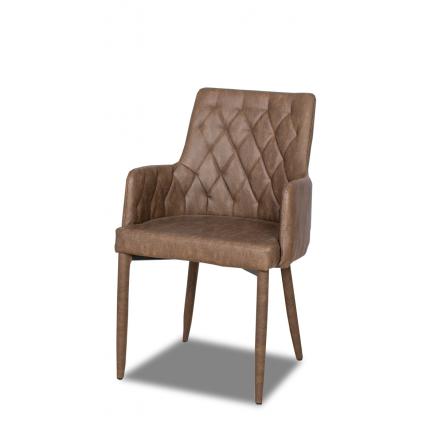 sillas mueble de sala tapizada en ecopiel marrón
